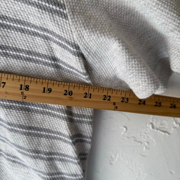 Steven Ross Naturally Vintage 90s XL Gray‎ Striped Cotton Short Sleeve Top - Picture 5 of 8